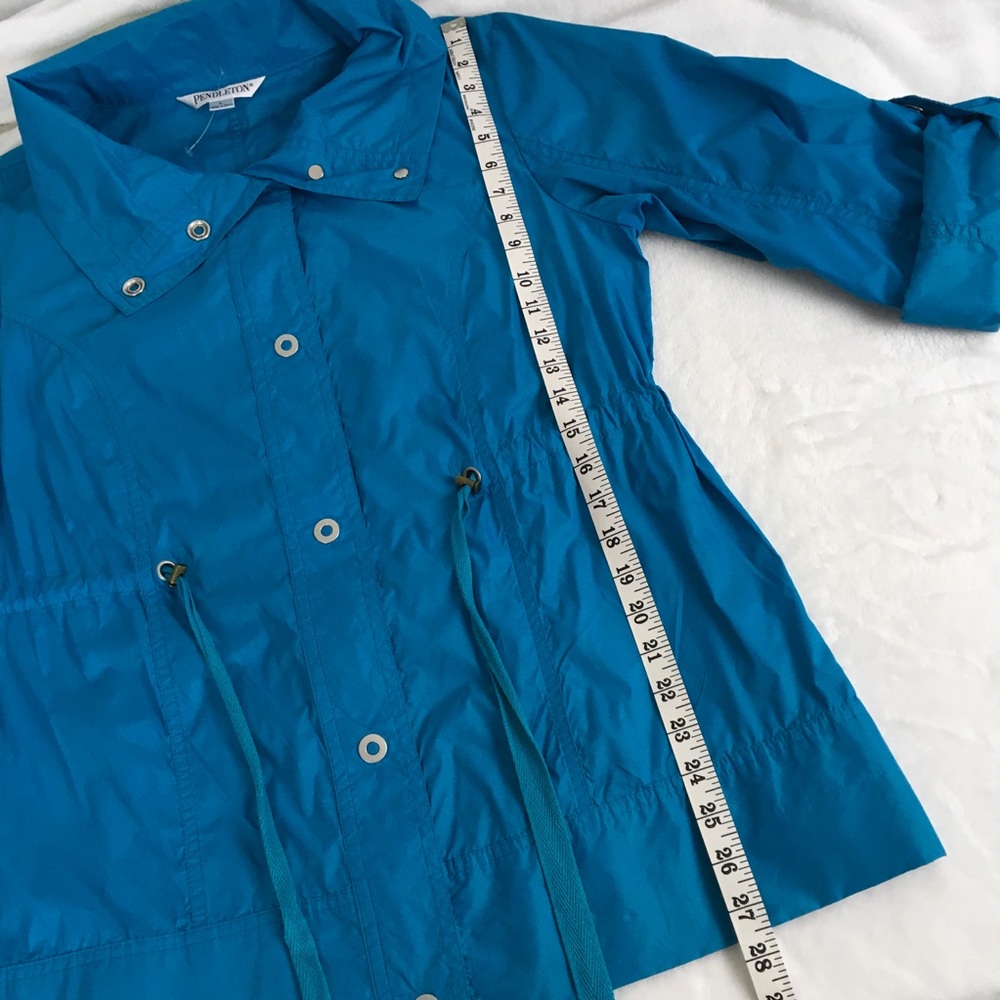 Pendleton Lightweight Windbreaker Rain Jacket Aqua Jacket Sz L - Picture 11 of 11